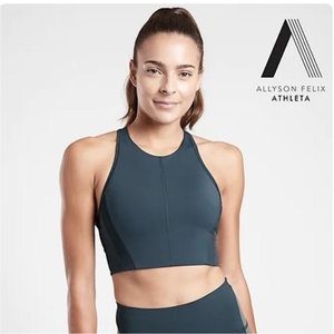 allyson felix athleta legend high neck bra lagoon teal size xs